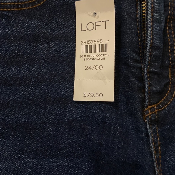 NWT Loft chewed hem skinny crop jeans mid rise 24 - Picture 3 of 4